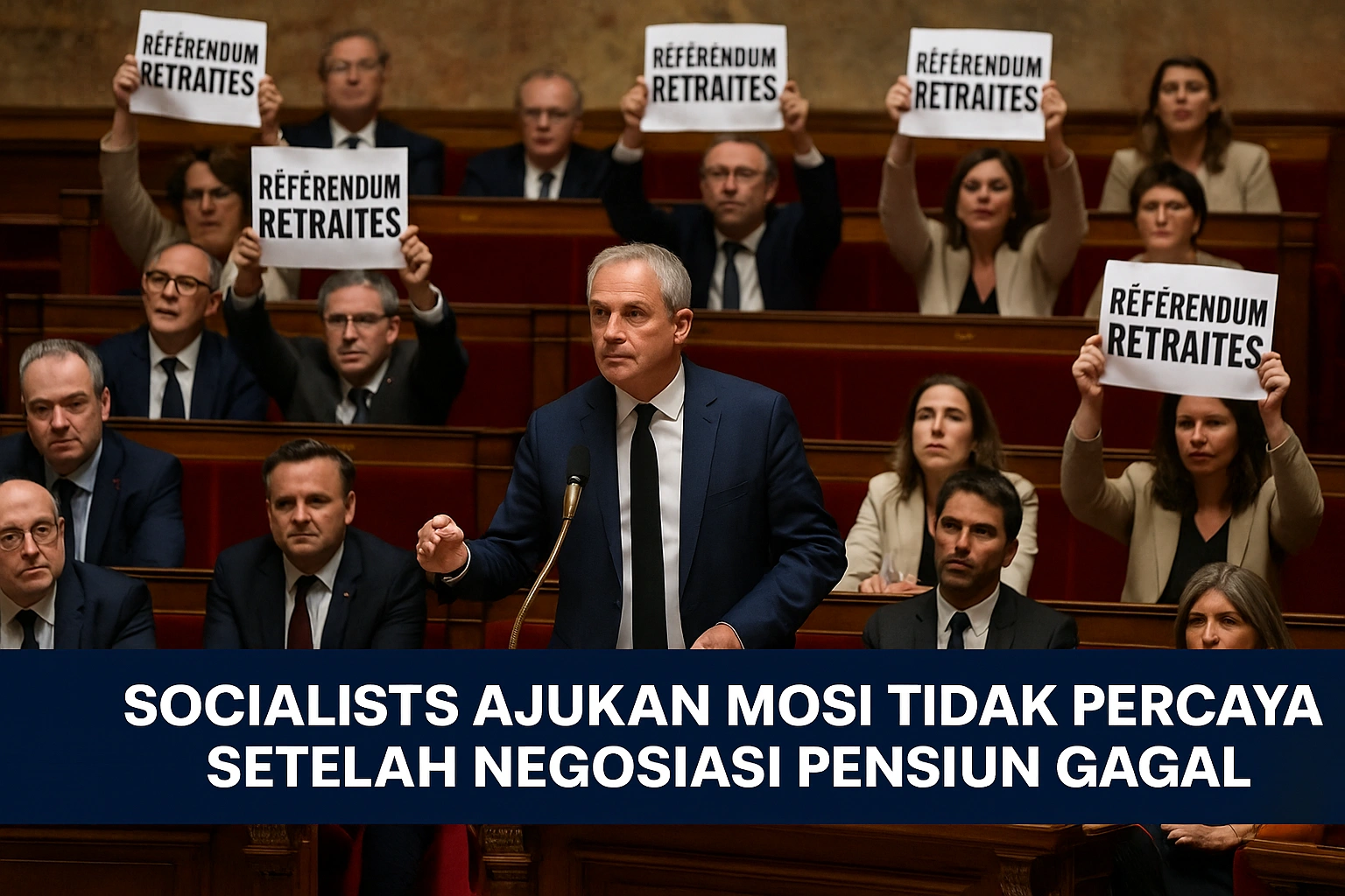 Socialists Ajukan Mosi Tidak Percaya Setelah Negosiasi Pensiun di Prancis Gagal