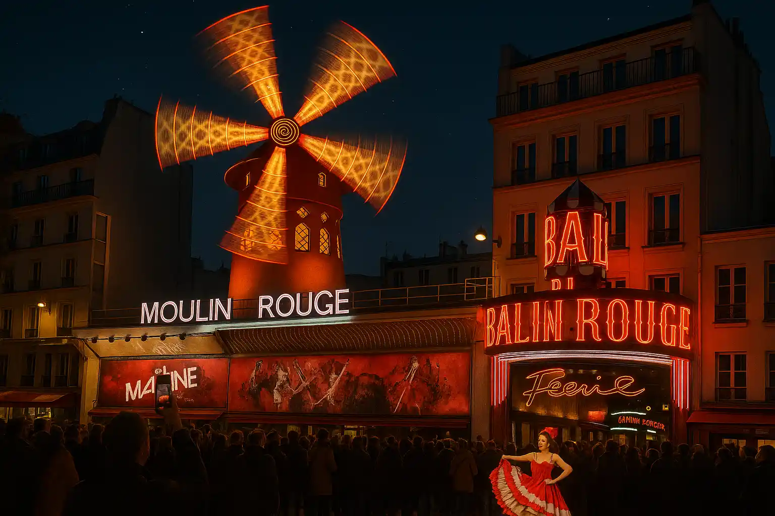 Kincir Angin Moulin Rouge Kembali Berputar Setelah 14 Bulan