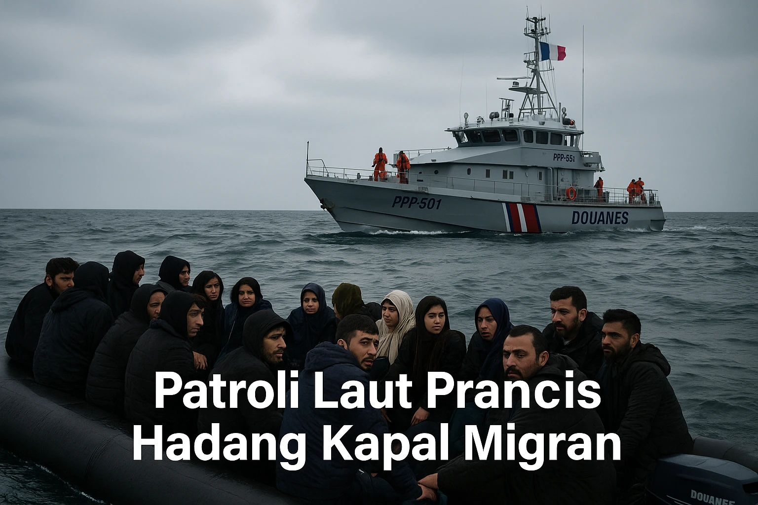 Prancis Bersiap Tangkap Kapal Migran 300 Meter dari Pesisir
