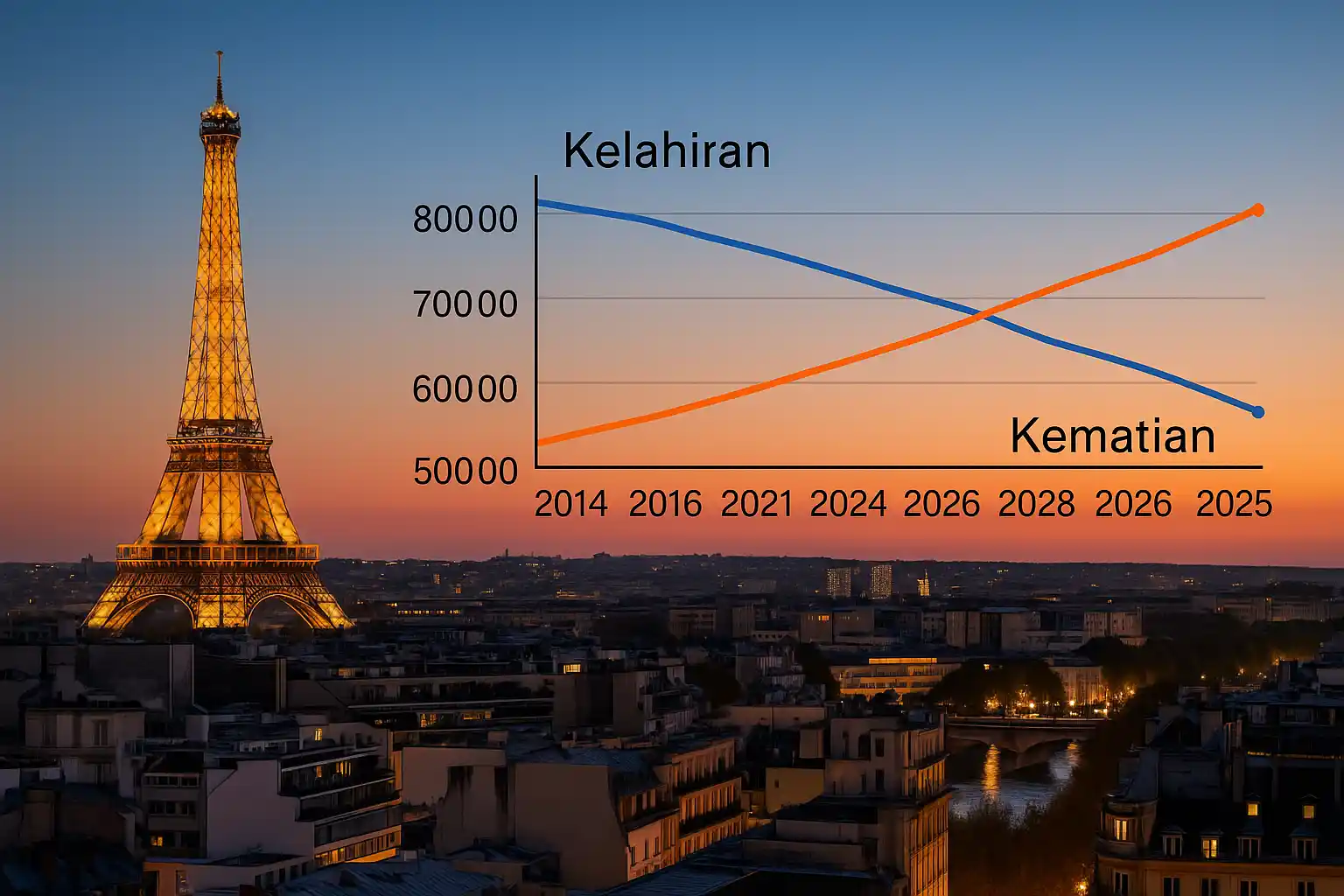 Kematian di Prancis Lampaui Kelahiran pada 2025