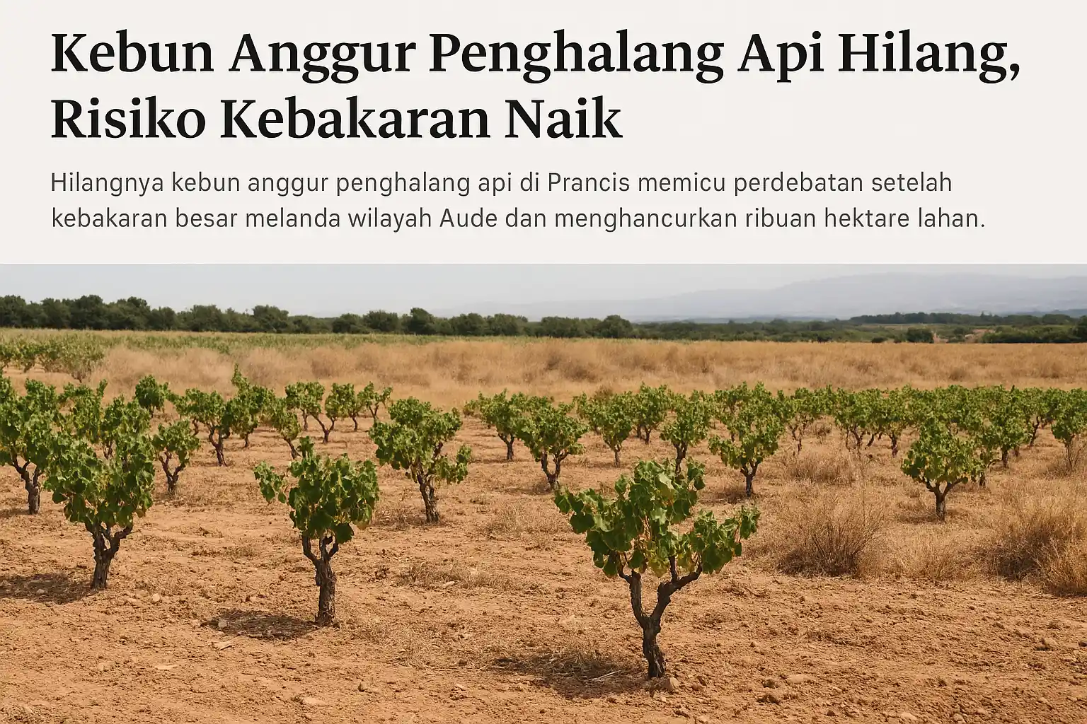 Kebun Anggur Penghalang Api Hilang, Risiko Kebakaran Naik