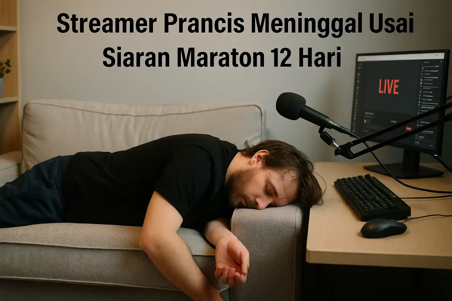 Kisah tragis streamer Prancis tewas usai siaran maraton