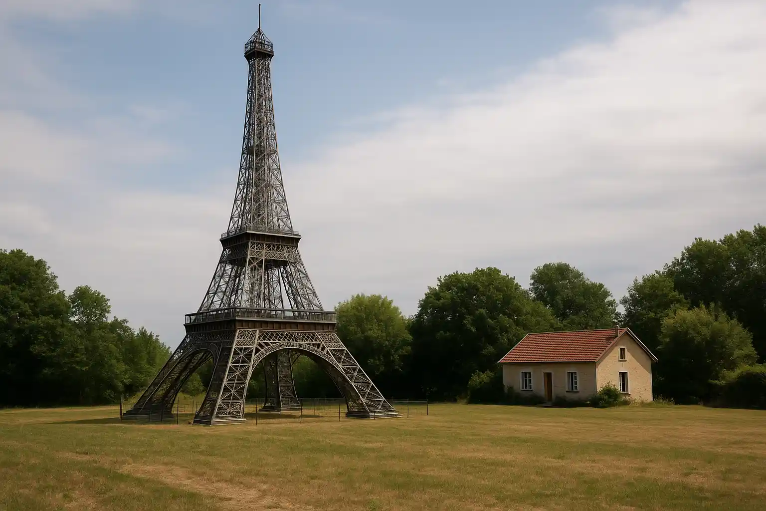 Replika Menara Eiffel 30 Meter Dibangun Pensiunan Prancis