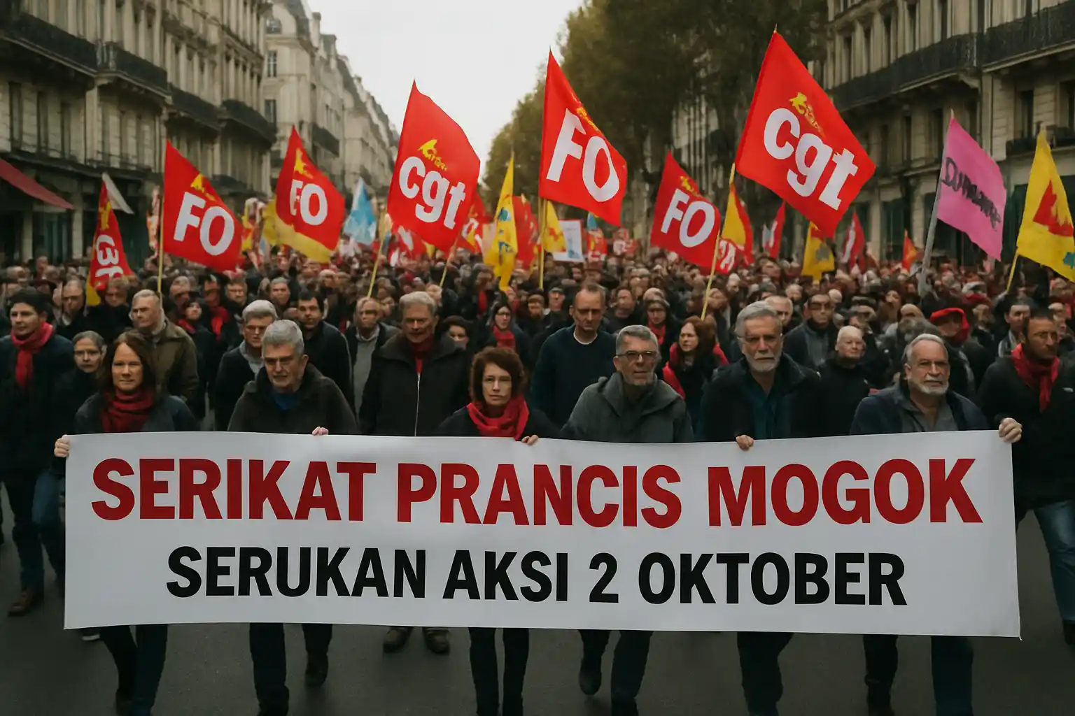 Serikat Prancis Mogok Serukan Aksi Nasional 2 Oktober