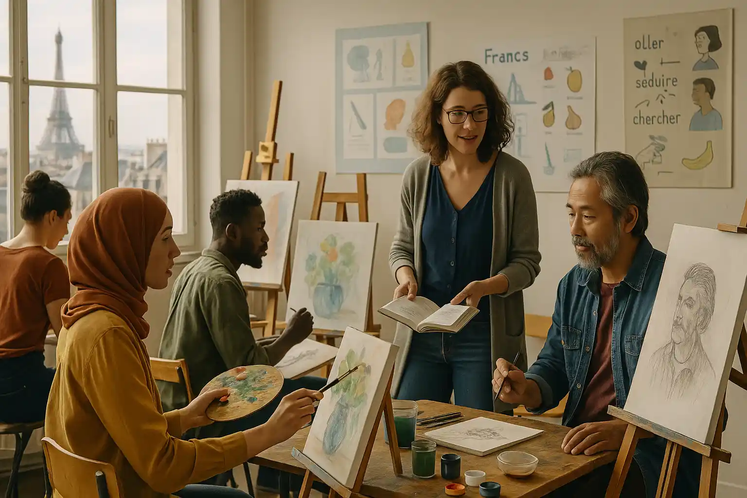 Belajar Prancis Lewat Seni di Paris untuk Pengungsi