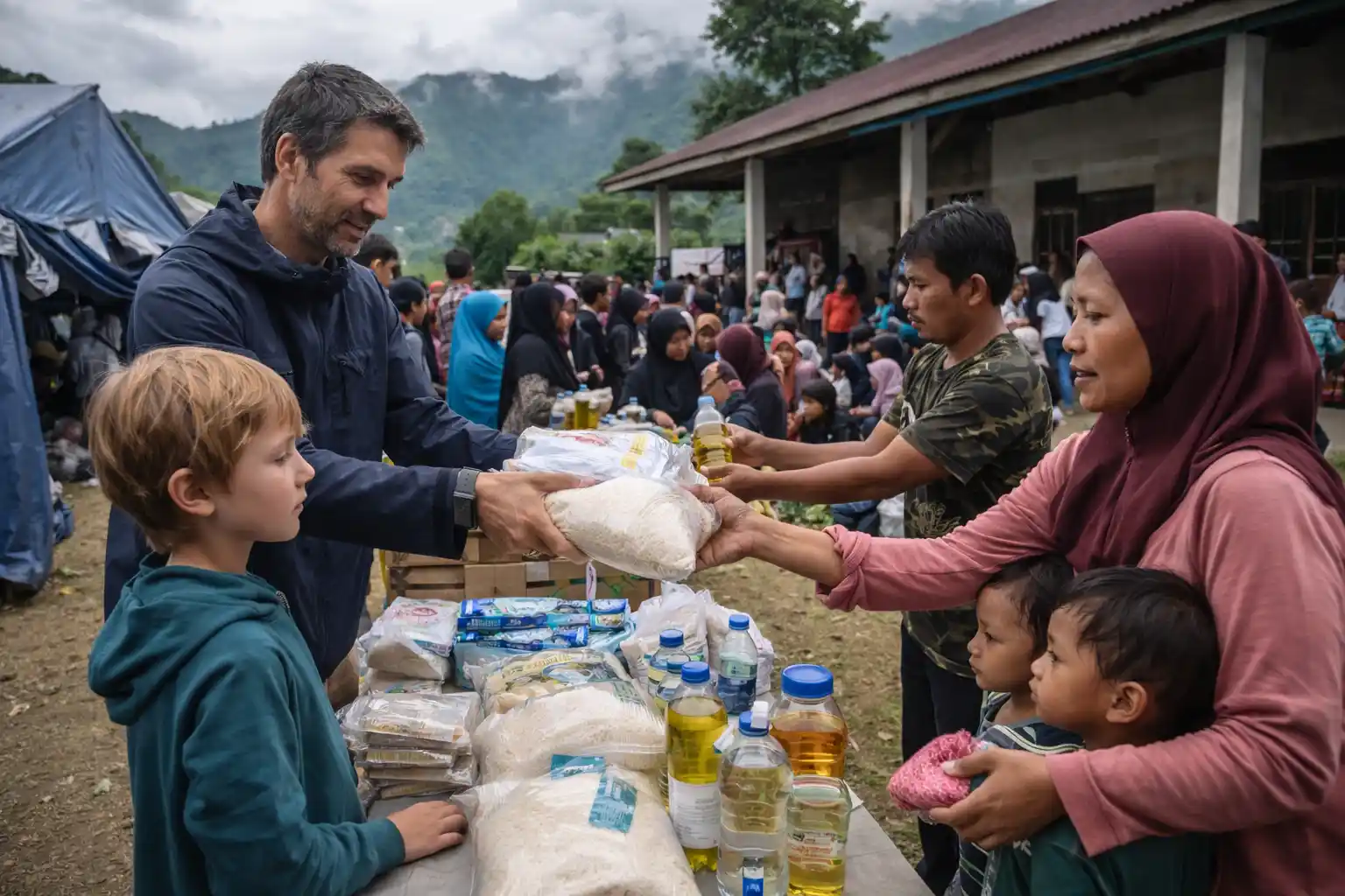 Bantuan Pengungsi Batunagodang Dari WN Prancis 2025